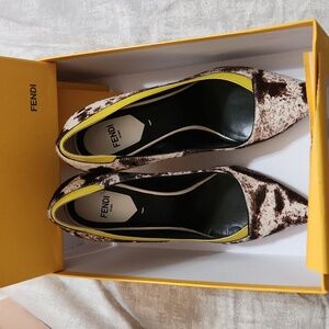 Fendi Calf Leather Fur Pump